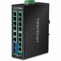 TRENDnet Industrie Switch 16 Port Gbit PoE+  DIN-Rail Metall | TI-PG162 | 0710931161748