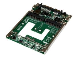 StarTech.com Dual mSATA SSD to 6,40cm (2.5) SATA RAID Adapter Converter - Speicher-Controller - 2 Sender/Kanal - mSATA - 6GBps - RAID 0, 1, JBOD, BIG - SATA 6Gb/s (25SAT22MSAT)