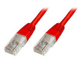 CAT 5e U-UTP | Patch cord | PVC AWG 26/7 | Boots with kink protection, strain relief and latch protection | Red | 0.5 m | Modula