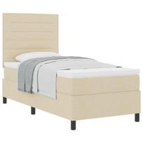 vidaXL Kiemas lova su čiužiniu Kreminė 90 x 200 cm audinys