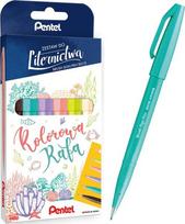 Pentel Brush Sign Pen Ses15c, 6 spalvų, kaligrafijos rinkinys