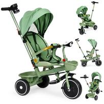 Vaikiškas triratukas 2 viename, besisukanti sėdynė, sulankstomas stogelis, žalias, ECOTOYS