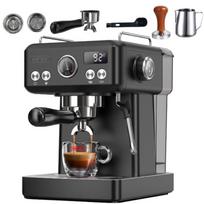 HiBREW H10A Pusiau automatinis espreso kavos aparatas, 20 barų, Šalto/karšto kavos gaminimo aparatas, Reguliuojama temperatūra, Pieno putų plakiklis juoda