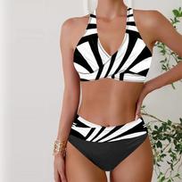 Moteriški maudymosi kostiumėliai Tankini 2 dalių maudymosi kostiumėlis, baltas kvadratinis atostogų maudymosi kostiumėlis Kabantis maudymosi kostiumėliu S balta