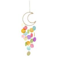 Vėjo varpelis akį traukiantis Ryškios spalvos apvalkalas Išskirtinis kūrybiškas Lengvas montavimas Moon Hanging Dream Catcher Namų dekoras įvairiaspalvis