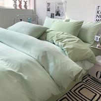 Vienos spalvos japoniškas keturių dalių lovos uždangalo komplektas iš grynos medvilnės su dvipusiais skalbtais medvilniniais paklodėmis ir antklodės užvalkalu pillowcase 48*74 pair