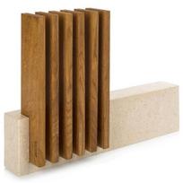 Porte-Couteaux - ARCOS - Petra - Pierre Calcaire - Bois de Chêne - 280 x 364 x 78 mm