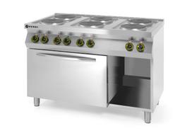 6 kaitviėčių elektrinė viryklė Kitchen Line su konvekcine elektrine orkaite GN 1/1, HENDI, Kitchen Line, 400V/18600W, 1200x700x(H)900mm