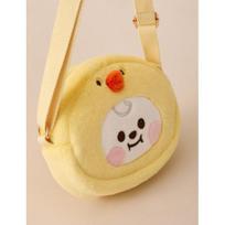 BT21 Kūdikių Pūkuotas Veidas Lėlės Kryžinė Rankinė CHIMMY beige