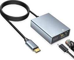 "BLKing" USB C į Ethernet adapteris, Ethernet į USB C, C tipo į RJ45 Gigabit LAN tinklo adapteris, suderinamas su "Chromecast Google TV", "i-Pad Air" (1 m)