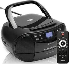 "Denver" DAB nešiojamasis CD grotuvas ir kasečių grotuvas/DAB ir CD radijo grotuvas/ laikrodis ir dvigubas žadintuvas/FM radijas/AUX IN/USB/Mains arba maitinamas iš baterijos / TDC280