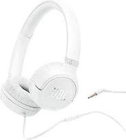 "JBL Tune 530 Comfort-Fit" laidinės ausinės su mikrofonu, "JBL Pure Bass" garsu, ekvalaizerio nustatymais, sulankstoma konstrukcija ir nesipainiojančiu kabeliu, baltos spalvos
