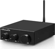 "Nobsound Bluetooth 5.0" stereofoninis stiprintuvas: Mini garso 2.0 kanalo integruotas stiprintuvas su žemų dažnių ir aukštų dažnių valdymu, skirtas namų garsiakalbiui 50 W x2 TPA3116