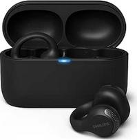 "Philips" TAQ2000BK "True Wireless Multipoint Bluetooth" ausinės su ausų manžetais - 28 valandų trukmės, kompaktiškas įkrovimo dėklas, aiškūs skambučiai, skirtos kelionei į darbą ir sportui - juodos spalvos