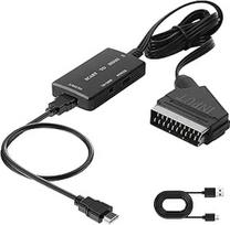 "Scart" ir HDMI keitiklis su HDMI kabeliu ir USB kabeliu, "Full HD 720P/1080P" perjungimo vaizdo garso keitiklio adapteris HDTV monitoriaus projektoriui, skirtas HDTV STB VHS "Xbox" PS3 "Sky Blu-Ray" DVD grotuvui