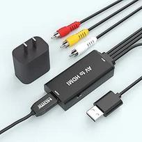 1080P AV RCA į HDMI keitiklis su RCA adapteriu, AV Composite į HDMI vaizdo keitiklis, palaikantis PAL/NTSC, skirtas PS2 SNES N64 VHS VCR DVD