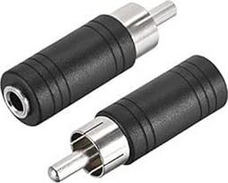 2 x RCA vyriškos ir 3,5 mm moteriškos lyties stereofoninio garso ir vaizdo adapterio jungties keitiklis Juodas