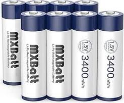 AA įkraunamos baterijos 1,5 V 3400 mWh didelės talpos įkraunamos AA baterijos ličio pakuotėje 8 1500 ciklų
