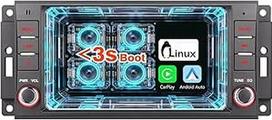 Belaidis "CarPlay" ir "Android" automobilinis radijas "Jeep Wrangler", "Linux" sistema AM/FM/RDS BT 5.0 radijas su fiziniu garsumo valdymu Greitas paleidimas "Plug & Play" stereo "Patriot/Chrysler/Dodge