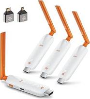 Belaidis HDMI siųstuvas ir 3 imtuvai - iki 6 RX, TIMBOOTECH belaidis siųstuvas ir 3 imtuvai 5G UHD, HDMI radijo ryšys Vaizdo garso perdavimas iš nešiojamojo kompiuterio / TV dėžutės / fotoaparato į kelis televizorius / projektorių