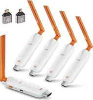 Belaidis HDMI siųstuvas ir 4 imtuvai - iki 6 RX, TIMBOOTECH belaidis siųstuvas ir 4 imtuvai 5G UHD, HDMI radijo ryšys Vaizdo garso perdavimas iš nešiojamojo kompiuterio / TV dėžutės / fotoaparato į kelis televizorius / projektorių