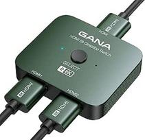 GANA 8K HDMI skirstytuvas, HDMI 2.1 jungiklis Ultra HD 48Gb/s aliuminio dvikryptis HDMI jungiklis 2 in 1 Out arba 1 in 2 Out HDMI jungiklis, HDMI skirstytuvas, skirtas televizoriui/PS5/Xbox, žalias