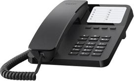 Gigaset DESK 400 - laidinis telefonas su elastiniu kabeliu - 10 greitojo rinkimo įrašų - pakartotinis rinkimas - reguliuojamas MFV arba impulsinis selektorius, juodas [vokiška versija]