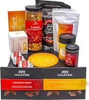 Hallingers Genuss Manufaktur Dovanų krepšelis Dovanų rinkinys Kalėdos - delikatesų mišinys, iš manufaktūros, elegantiškoje dovanų dėžutėje, kalėdinė dovana moterims ir vyrams, "Frohes Fest"