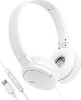 JVC HA-S33UC-W USB-C ausinės su mikrofonu ir 3 mygtukų nuotolinio valdymo pultu, minkštos ausinės, sulankstomos, su vienpusiu kabeliu - baltos spalvos