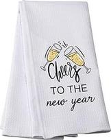 Naujųjų metų išvakarių vakarėlis Virtuvės rankšluostis "Cheers To The New Year" Virtuvės rankšluostis Laimingų Naujųjų metų dovana (Naujieji metai-T)