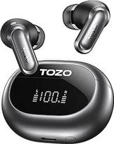 TOZO NC20 Adaptyvios triukšmą slopinančios "Bluetooth" ausinės, LADC LDAC Hi-Res Audio, 80 valandų, baterija IPX8 atspari vandeniui, 2 įrenginių poravimas, 6 mikrofonai, ausinės į ausis, "Bluetooth" triukšmo slopinimas, dėvimos