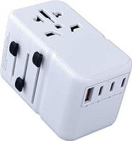 Universalus kelioninis adapteris visame pasaulyje, 85 W PD greitasis įkroviklis, tarptautinis kištukinis adapteris su 3 USB-C ir 2 USB-A prievadais, maitinimo adapteris Europai, JAV, Jungtinei Karalystei, Australijai (C, G, A, I tipo)