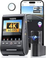 VIOFO A329S 2CH 4K 60FPS prietaisų kameros priekinė galinė 4K + 2K dviguba prietaisų kameros automobilyje, patobulintas energijos taupymo stovėjimo režimas, "Wi-Fi 6" ir programėlių valdymas, dviguba STARVIS 2 automobilio kamera, naktinis matymas / HDR 2.