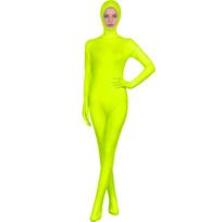 Cosplay clothes, hot-selling tights 5 all-inclusive leaking onesies zentai solid color clothes show face stage performance clothes 110 neoninės geltonos spalvos