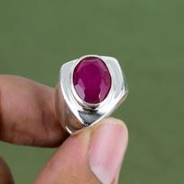 Briaunotas Kašmyro rubino žiedas, 925 sterlingo sidabro žiedas, rankų darbo žiedas, tikrų brangakmenių papuošalai, dovana meilei, gimimo akmens žiedas, galimas žiedo dydis 6 US