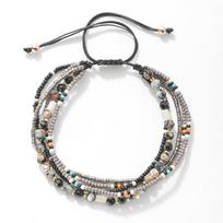 Bohemian Multilayer Women Vintage Beads Chain Bracelet Beach Jewelry gray