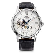 Orient SUN MOON Automatinis su japonišku sidabru ir laikrodžiu, Mechaninis, Gamintojo garantija, Klasikinis, RN-AS0003S, Vyriškas, Baltas, balta