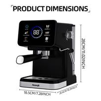 New Italian 20-Bar Cold Brew Coffee Machine with Milk Frother - Semi-Automatic Home Use, EU Plug Black US Plug 110V