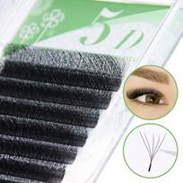 W formos blakstienų priauginimas 5D iš anksto paruoštos apimties ventiliatoriai W Style dirbtinės audinės minkštos, lengvai ištraukiamos profesionalios natūralios blakstienos 0.07mm C 9mm