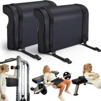 2 vnt. klubų stūmimo suoliuko pagalvėlės nugaros, pečių, kaklo atramai, L formos sporto įrangos štangos pagalvėlė Pack of 2 juoda