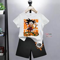 Goku spausdinimo marškinėlių ir šortų komplektai, Tinka berniukams Dragon Ball. Kvėpuojantis Puikiai tinka kasdieniam laisvalaikiui Lauko veiklai 100