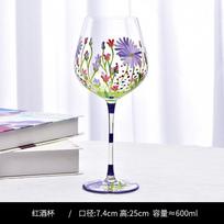 Kūrybingas rankomis tapytas raudonojo vyno taurė gėlių raštas vyno puodelis kokteilių šampano taurės krištolinė taurė namų baras vestuvių indai Flower Pattern