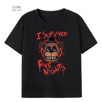 vaikiški marškinėliai unisex FNAF At Freddys berniukams mergaitėms Laisvalaikio apvali apykaklė trumpomis rankovėmis Elastingi Puikiai tinka 2026 m. pavasario kasdieniam dėvėjimui 100