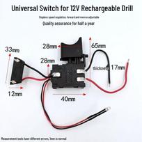Universalus greičio reguliavimo jungiklis 12V-21V rankiniams elektriniams gręžtuvams: Pirmyn/Atgal funkcija įkraunamam gręžtuvui ir elektriniam veržliarakčiui