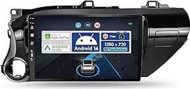 "Android 14" automobilinis radijas "Toyota Hilux" (2015-2020 m.) - Belaidis "CarPlay Android" automobilis - atbulinės eigos kamera - 2G + 32G - IPS 10,1 colių 2 DIN - DAB valdymas vairu Dual Band WiFi DSP Bluetooth 2