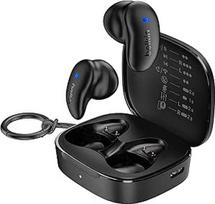 "Belkin SoundForm Anywhere" belaidės "Bluetooth" ausinės, triukšmą slopinančios ausinės, atsparios purslams, IPX4, pusiau į ausis, skirtos "iPhone", "iPad", planšetiniam kompiuteriui, nešiojamajam kompiuteriui, sportui, bėgimui - juodos spalvos