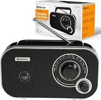 "Denver TR-51W" FM radijo imtuvas - nešiojamas retro mini radijo imtuvas su analogine stočių paieška - maitinamas iš tinklo ir akumuliatoriaus - kompaktiškas dizainas ir aiškus garsas