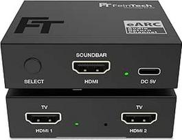 "FeinTech AX420 HDMI eARC Switch 2 TV x 1 Soundbar - naudokite savo garso juostą 2 ekranuose