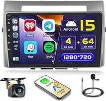 "Hikity" 4 + 64GB "Android 15" automobilinis radijas "Toyota Corolla Verso AR10 2004-2009" su belaidžiu "Carplay" "Android" automobiliu, 9 colių ekranas su navigacija "WiFi" "Bluetooth" FM RDS SWC atbulinės eigos kamera