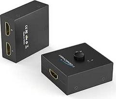 "KabelDirekt" dvikryptis HDMI jungiklis / skirstytuvas (Full HD 1080p, 4K Ultra HD, 2160p, 3D, CEC, HEC, gilios spalvos)